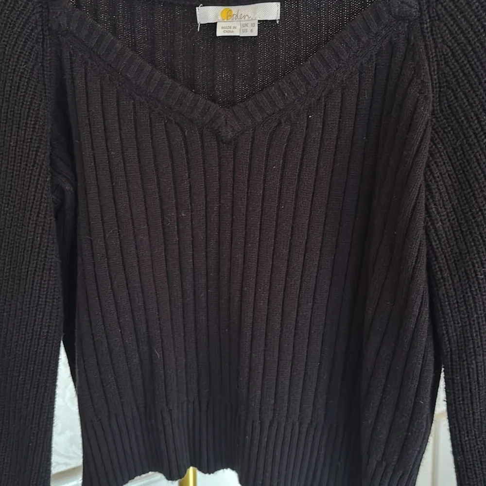 COPY - BODEN Black Ribbed Knit Sweater - Picture 3 of 5